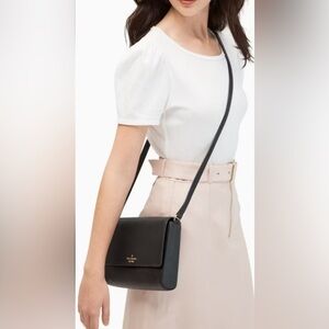 Kate Spade black Cameron street Crossbody bag gold accents new